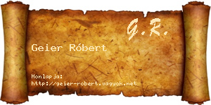 Geier Róbert névjegykártya